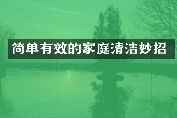 简单有效的家庭清洁妙招