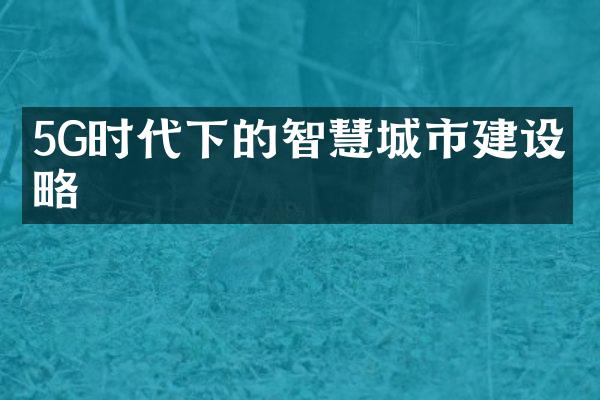 5G时代下的智慧城市建设策略