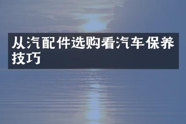从汽配件选购看汽车保养技巧