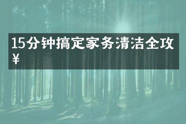 15分钟搞定家务清洁全攻略