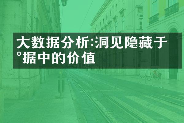 大数据分析:洞见隐藏于数据中的价值