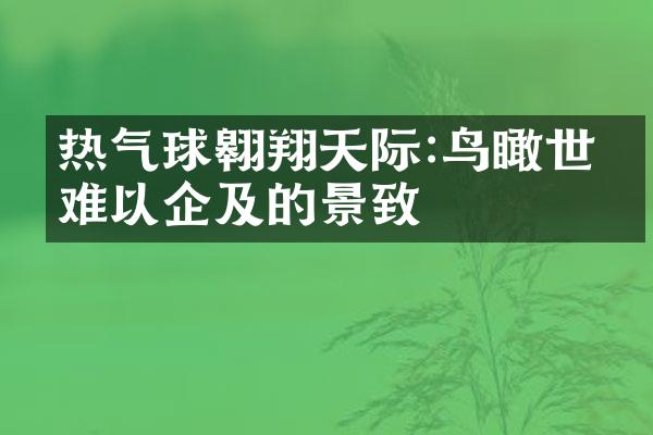 热气球翱翔天际:鸟瞰世界难以企及的景致