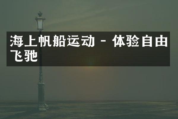 海上帆船运动 - 体验自由飞驰