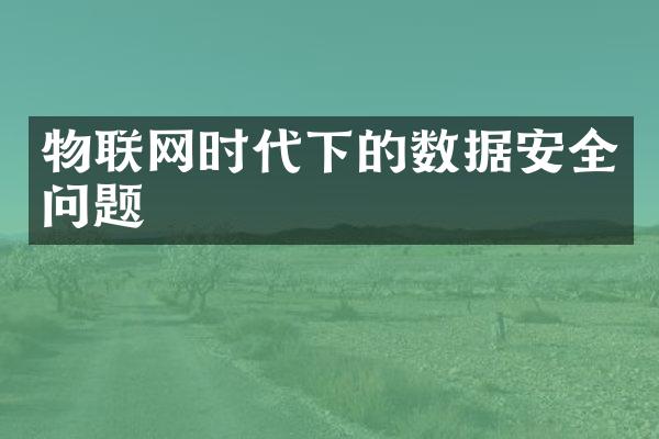 物联网时代下的数据安全问题