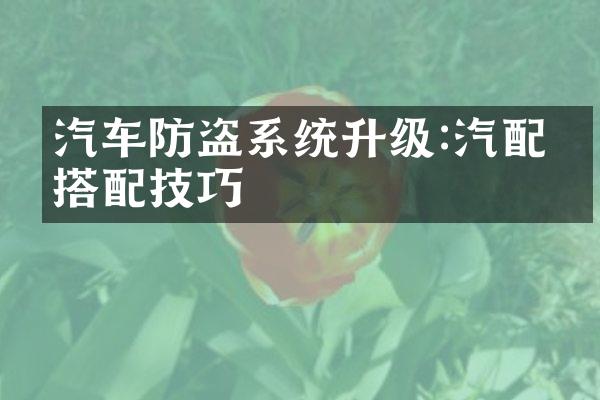 汽车防盗系统升级:汽配件搭配技巧