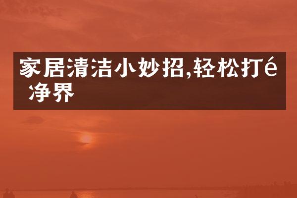 家居清洁小妙招,轻松打造净界