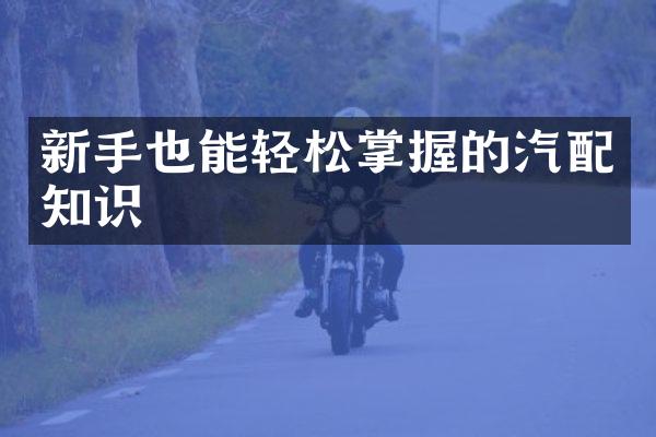 新手也能轻松掌握的汽配知识