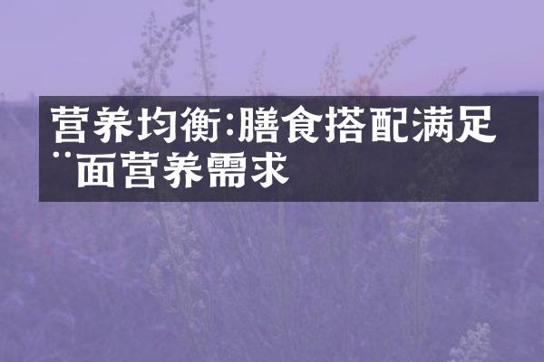营养均衡:膳食搭配满足全面营养需求