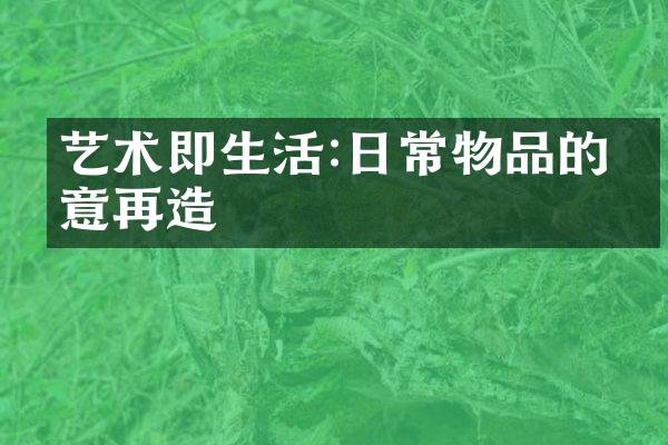 艺术即生活:日常物品的创意再造
