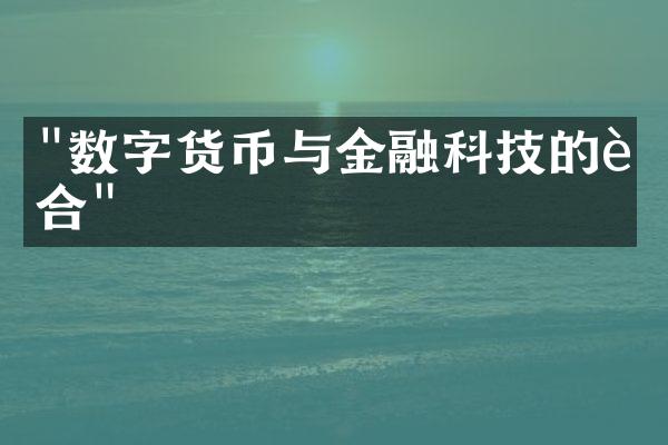 "数字货币与金融科技的融合"