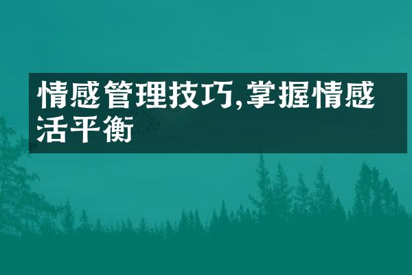 情感管理技巧,掌握情感生活平衡