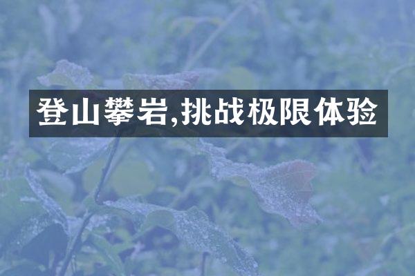 登山攀岩,挑战极限体验