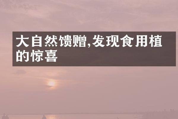 大自然馈赠,发现食用植物的惊喜