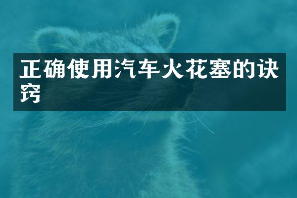 正确使用汽车火花塞的诀窍