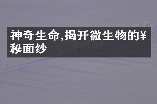 神奇生命,揭开微生物的神秘面纱