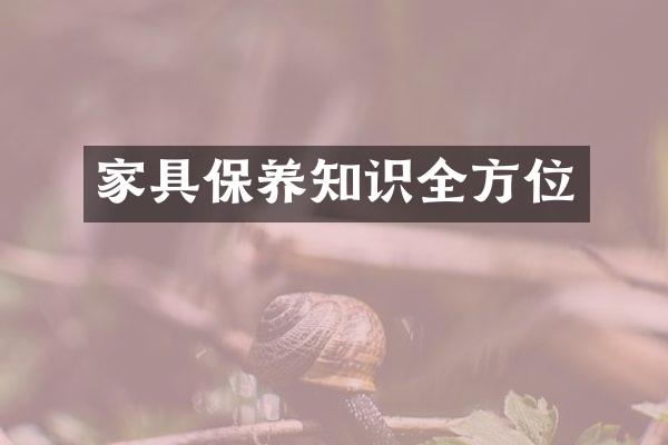 家具保养知识全方位