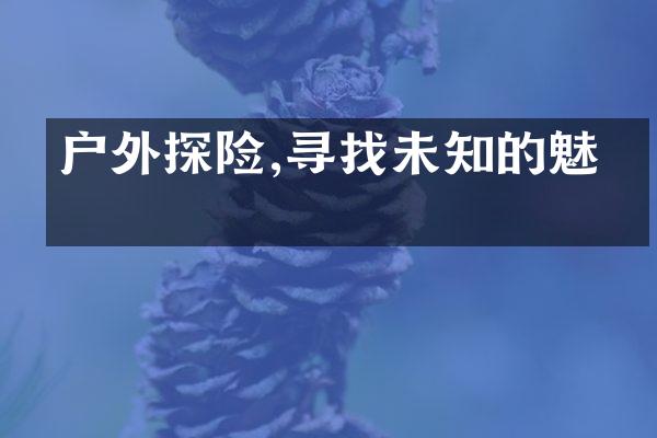 户外探险,寻找未知的魅力