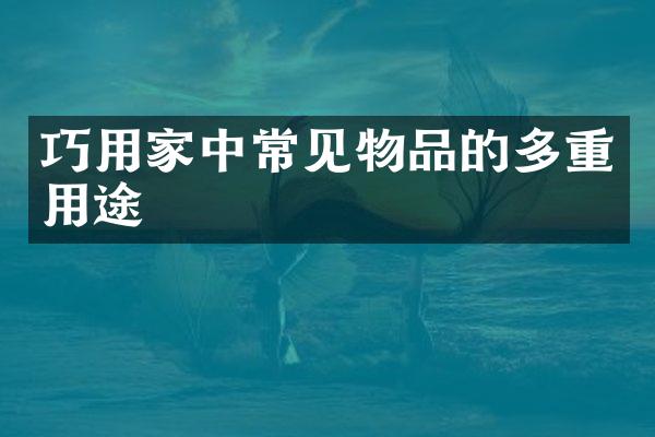 巧用家中常见物品的多重用途