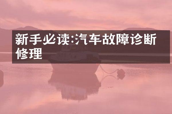 新手必读:汽车故障诊断与修理