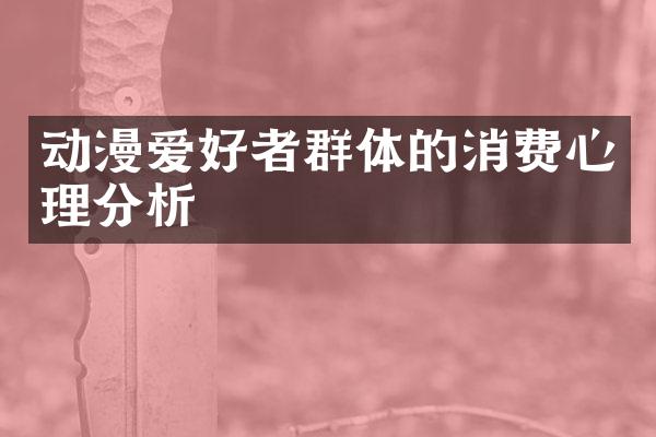 动漫爱好者群体的消费心理分析