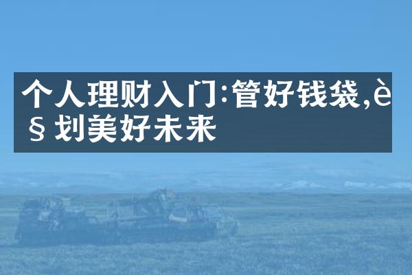 个人理财入门:管好钱袋,规划美好未来