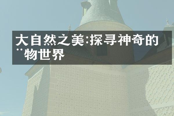 大自然之美:探寻神奇的动物世界