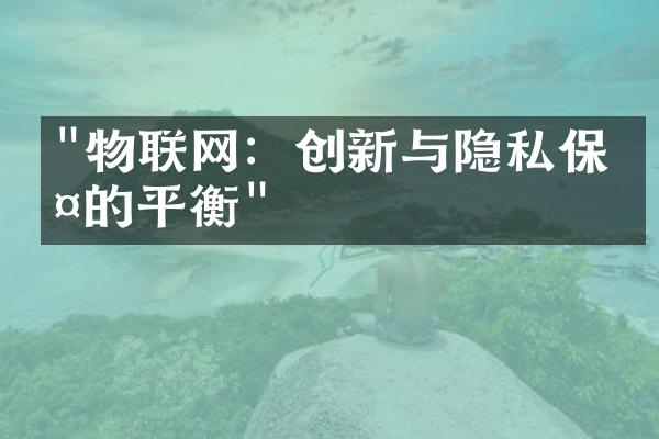 "物联网：创新与隐私保护的平衡"