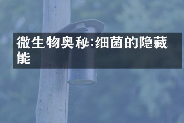 微生物奥秘:细菌的隐藏功能