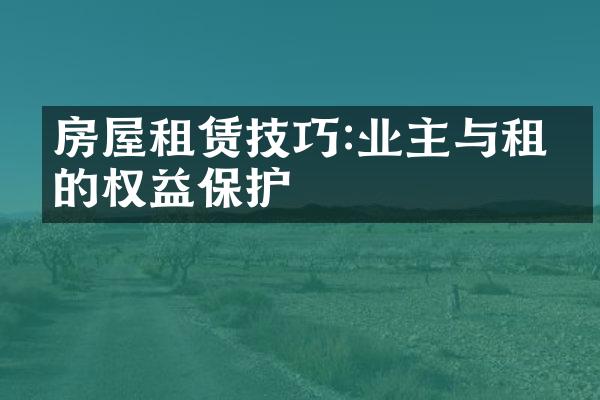 房屋租赁技巧:业主与租客的权益保护