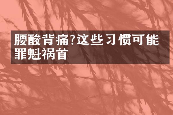 腰酸背痛?这些习惯可能是罪魁祸首