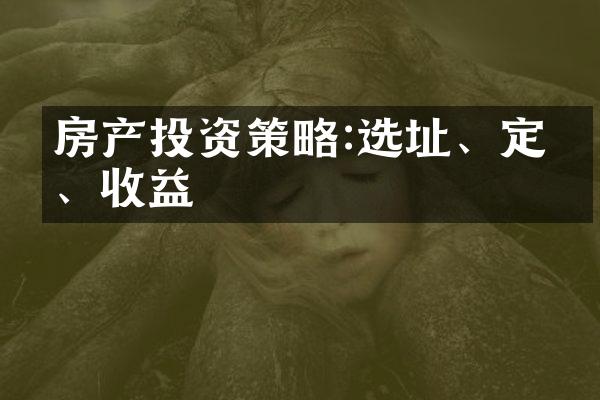 房产投资策略:选址、定位、收益