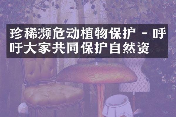 珍稀濒危动植物保护 - 呼吁大家共同保护自然资源