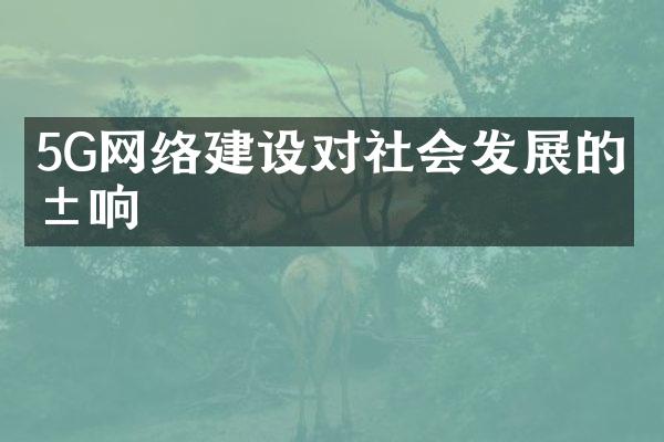 5G网络建设对社会发展的影响