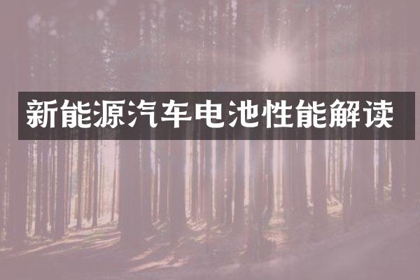 新能源汽车电池性能解读
