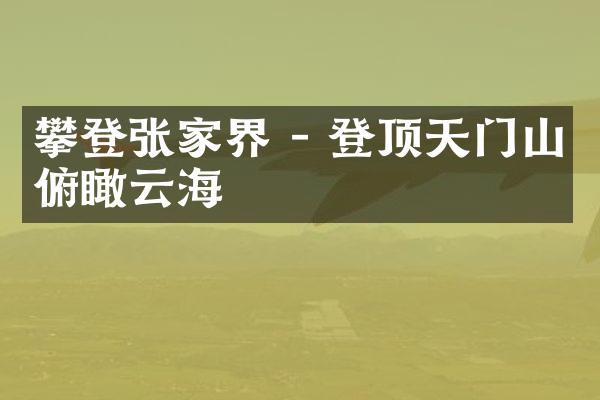 攀登张家界 - 登顶天门山俯瞰云海