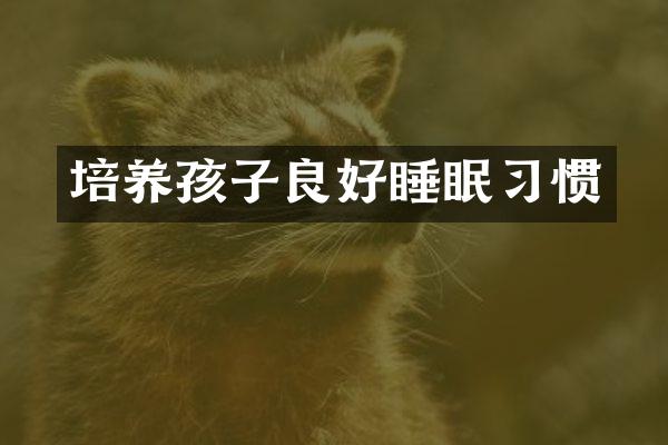 培养孩子良好睡眠习惯