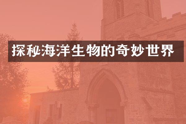 探秘海洋生物的奇妙世界