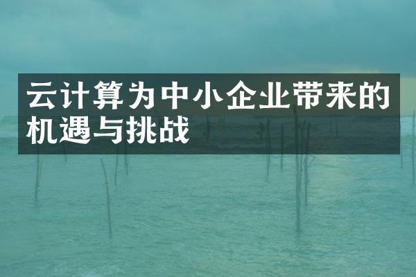 云计算为中小企业带来的机遇与挑战