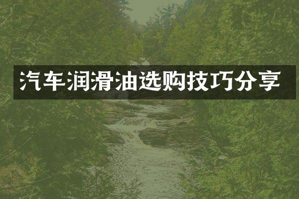 汽车润滑油选购技巧分享