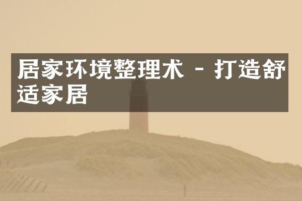 居家环境整理术 - 打造舒适家居