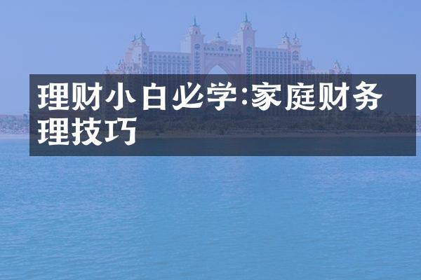 理财小白必学:家庭财务管理技巧