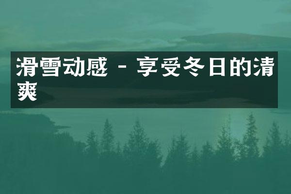滑雪动感 - 享受冬日的清爽