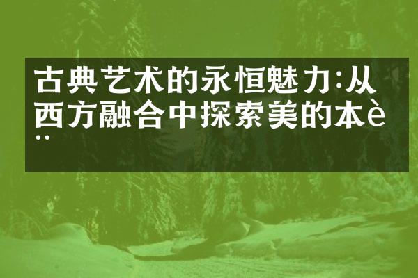 古典艺术的永恒魅力:从东西方融合中探索美的本质