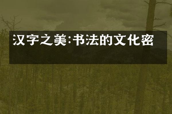 汉字之美:书法的文化密码