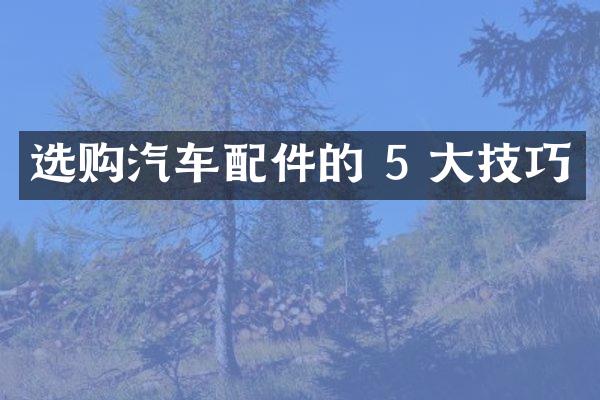 选购汽车配件的 5 大技巧