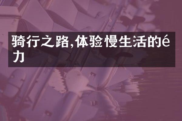 骑行之路,体验慢生活的魅力