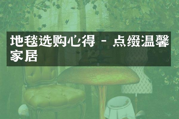 地毯选购心得 - 点缀温馨家居
