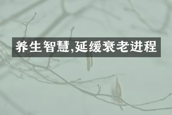 养生智慧,延缓衰老进程