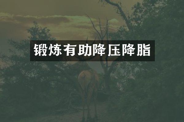 锻炼有助降压降脂