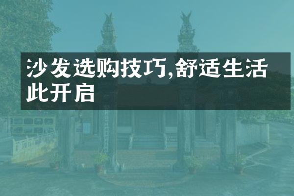 沙发选购技巧,舒适生活从此开启